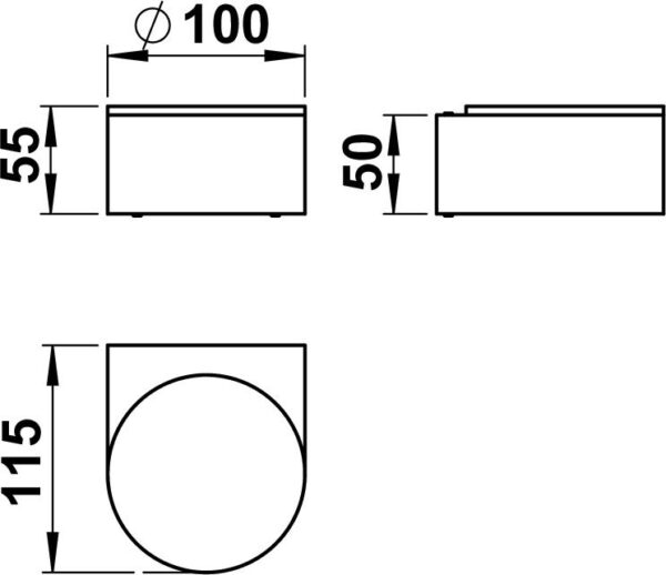 Wall light Dimensioned drawing Article 620233, 660233, 680233, 690233