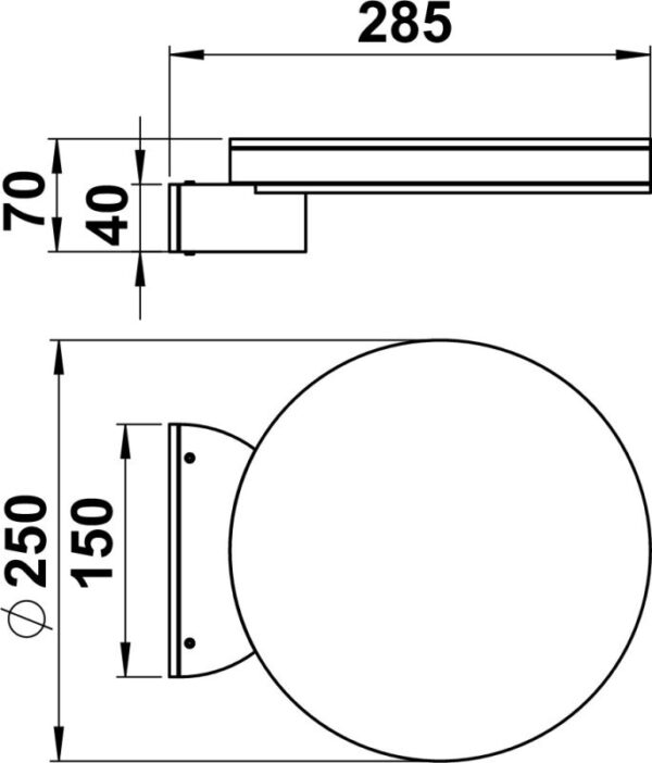 Wall lamp Dimensioned drawing Article 620295, 660295, 680295, 690295
