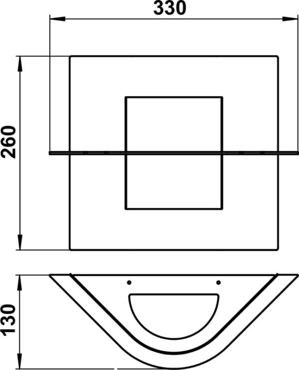 Wall lamp Stainless steel Dimensioned drawing Article 696060