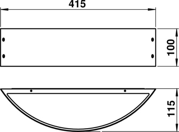 Wall lamp Stainless steel Dimensioned drawing Article 696143