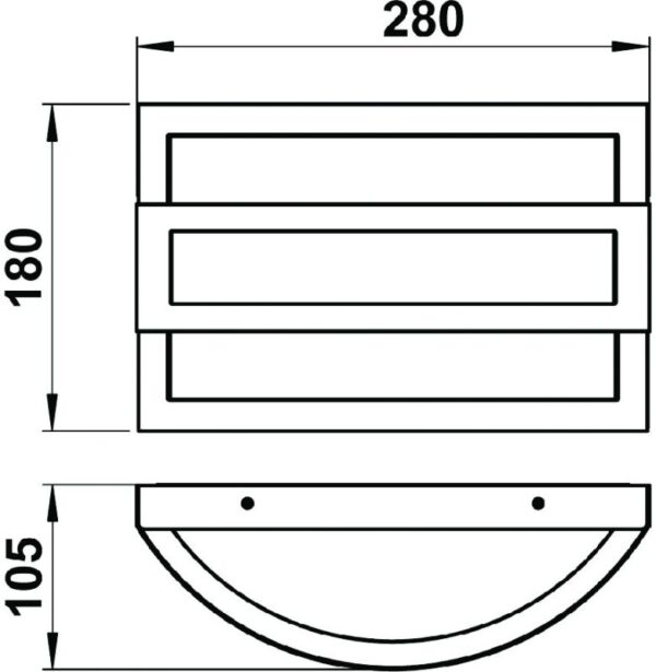 Wall and ceiling light Dimensioned drawing Article 626180, 696180