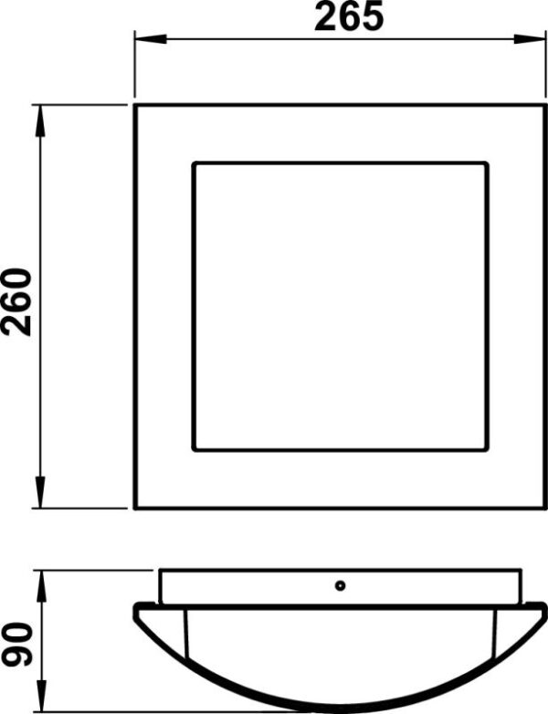 Wall and ceiling light Stainless steel Dimensioned drawing Article 696193