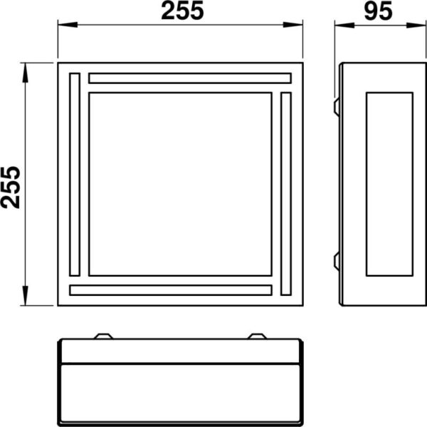 Wall and ceiling light Stainless steel Dimensioned drawing Article 696285