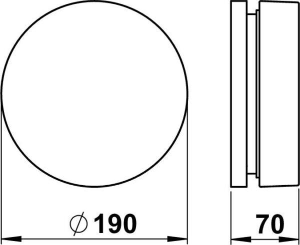 Wall and ceiling light Dimensioned drawing Article 626307, 666307, 686307, 696307