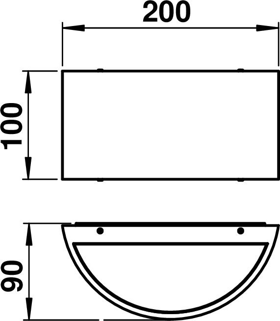 Wall lamp Dimensioned drawing Article 666347, 686347, 696347
