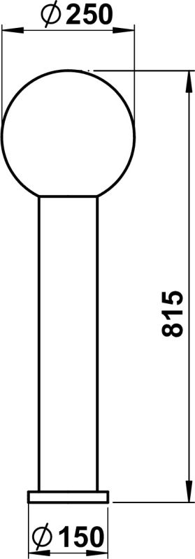 Bollard light Dimensioned drawing Article 662012, 682012