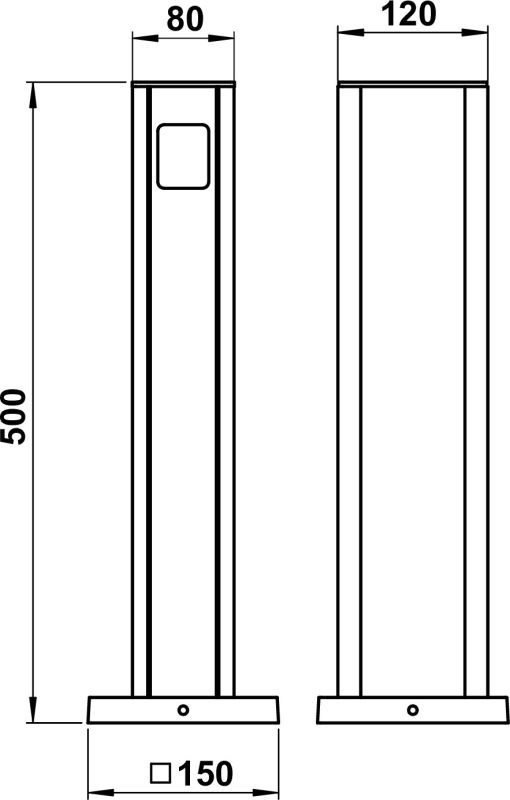 Socket column Black Dimensioned drawing Article 662105