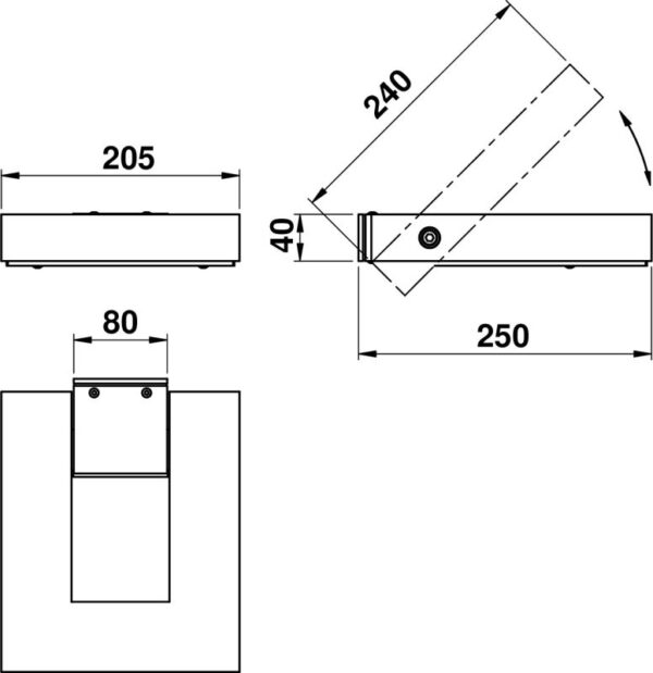 Wall light Dimensioned drawing Article 620219, 660219, 680219, 690219