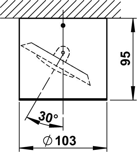 Surface mounted ceiling spotlight Stainless steel Dimensioned drawing Article 692318