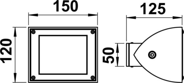 Wall spotlight Dimensioned drawing Article 622429, 662429, 682429, 692429