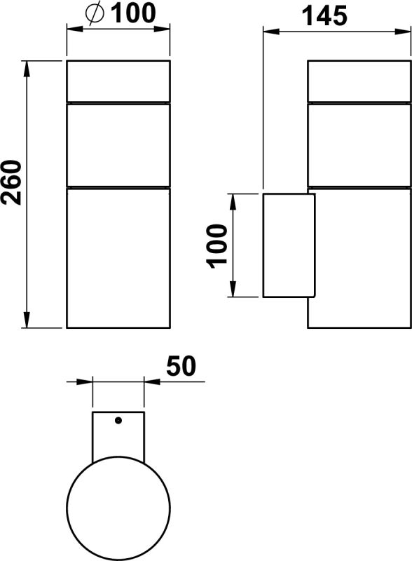 Wall light Dimensioned drawing Article 620274, 660274, 680274, 690274