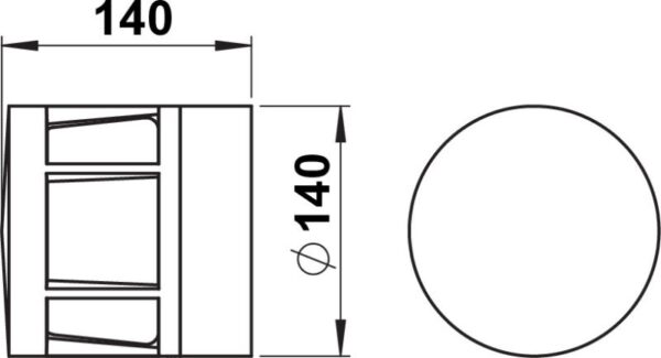 Wall, ceiling and pillar luminaire Dimensioned drawing Article 620326, 660326, 680326, 690326