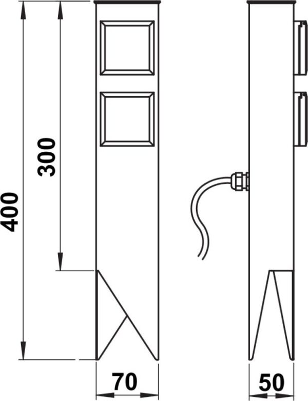 Socket spike stainless steel/silver Stainless steel Dimensioned drawing Article 693300
