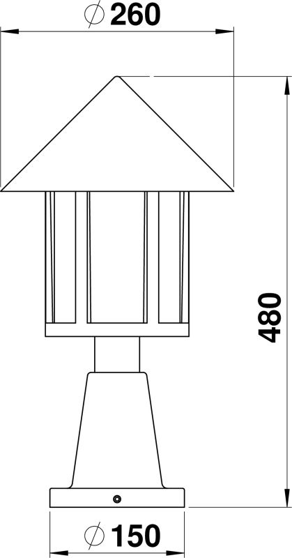 Base luminaire Dimensioned drawing Article 650539, 660539, 680539