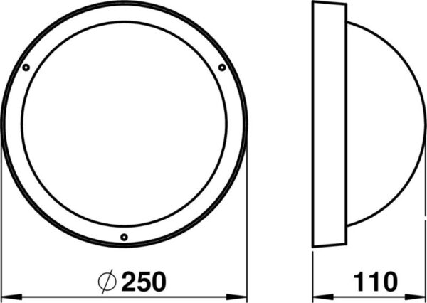 Wall and ceiling light Dimensioned drawing Article 666028, 686028