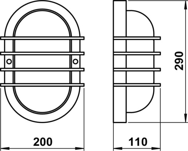 Wall lamp Dimensioned drawing Article 666046, 686046