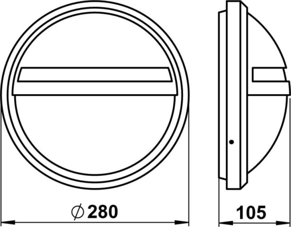 Wall lamp Dimensioned drawing Article 666106, 686106