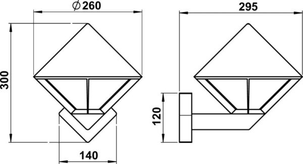 Wall light Dimensioned drawing Article 660616, 680616