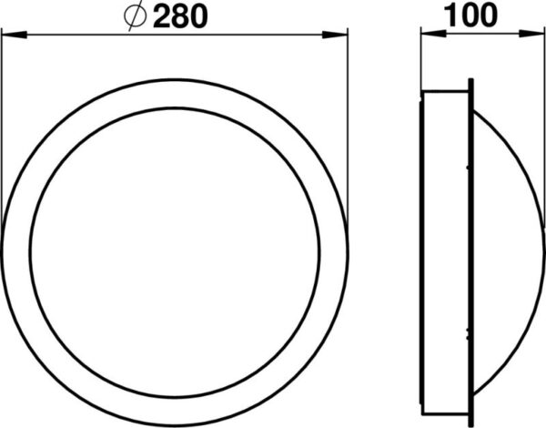 Wall and ceiling light Stainless steel Dimensioned drawing Article 696174