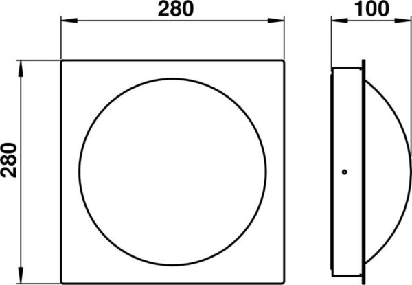 Wall and ceiling light Stainless steel Dimensioned drawing Article 696175