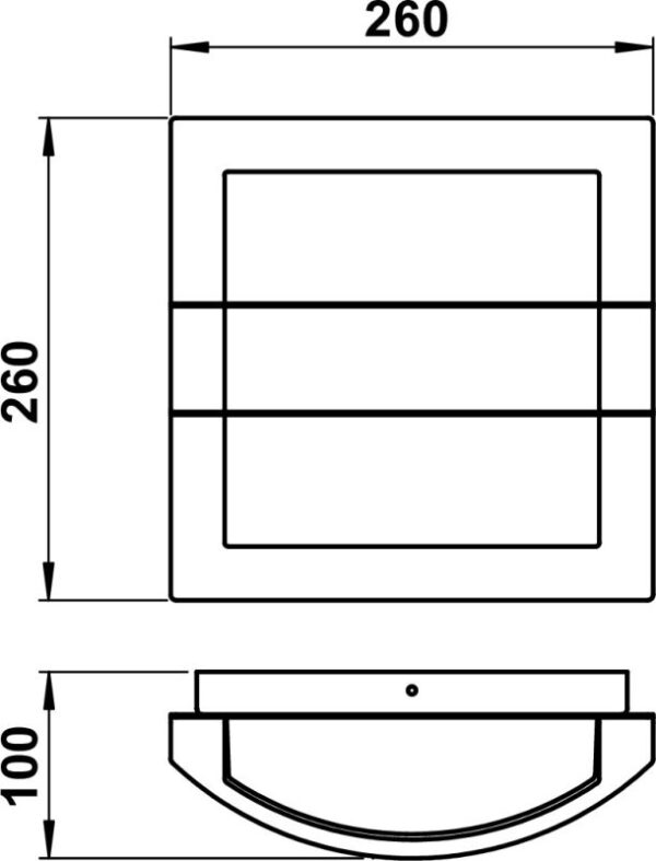 Wall and ceiling light Stainless steel Dimensioned drawing Article 696191