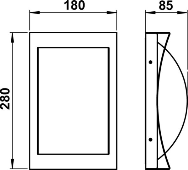 Wall and ceiling light Stainless steel Dimensioned drawing Article 696217