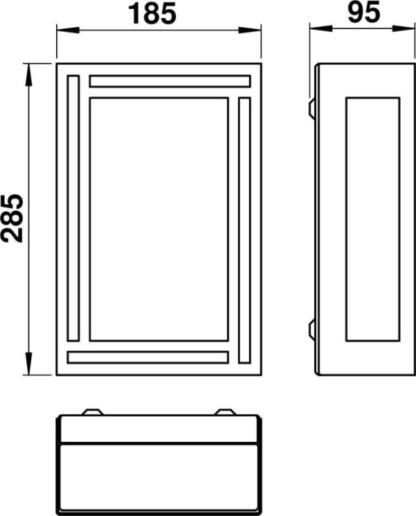 Wall and ceiling light Stainless steel Dimensioned drawing Article 696284
