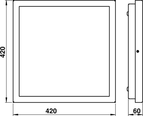 Wall and ceiling light Stainless steel Dimensioned drawing Article 696314