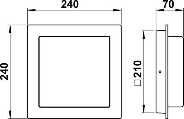House number light Dimensioned drawing Article 666319, 686319, 696319