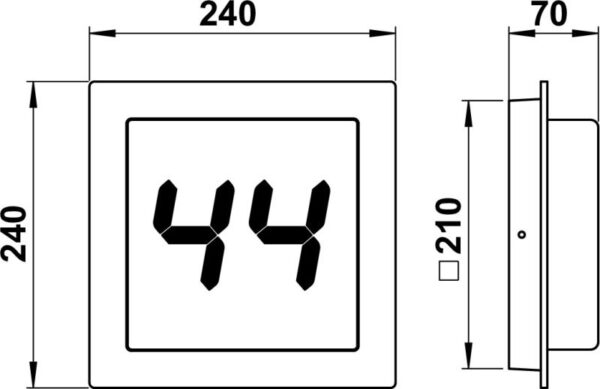 House number light Dimensioned drawing Article 666319, 686319, 696319