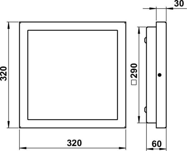 Wall and ceiling light Stainless steel Dimensioned drawing Article 696333
