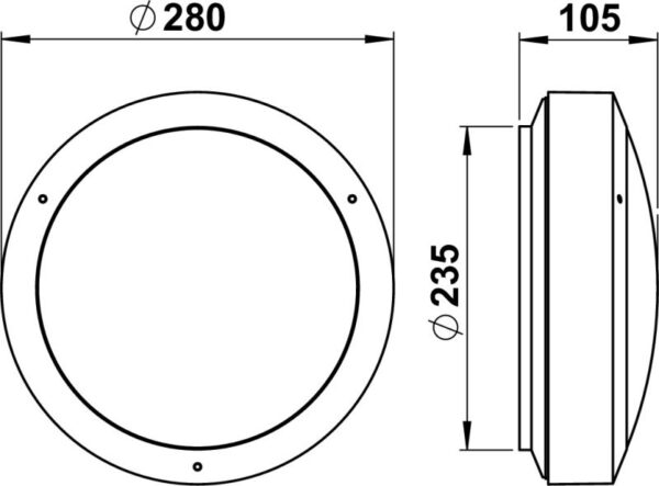 Wall and ceiling light Anthracite Dimensioned drawing Article 626338