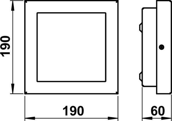 Wall and ceiling light Stainless steel Dimensioned drawing Article 696352