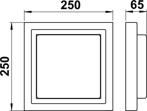Wall and ceiling light Stainless steel Dimensioned drawing Article 696412