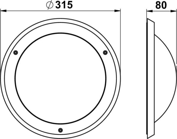 Wall and ceiling light Dimensioned drawing Article 626419, 666419, 686419, 696419