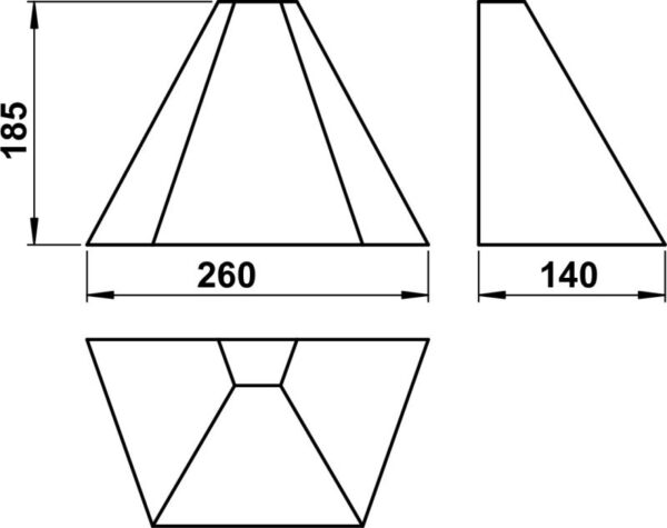 Wandleuchte Maßzeichnung Artikel 660673, 680673, 690673