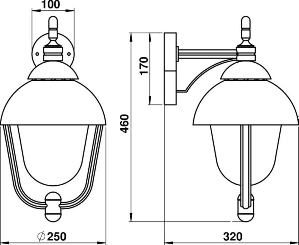 Wall light Dimensioned drawing Article 650689, 660689, 680689