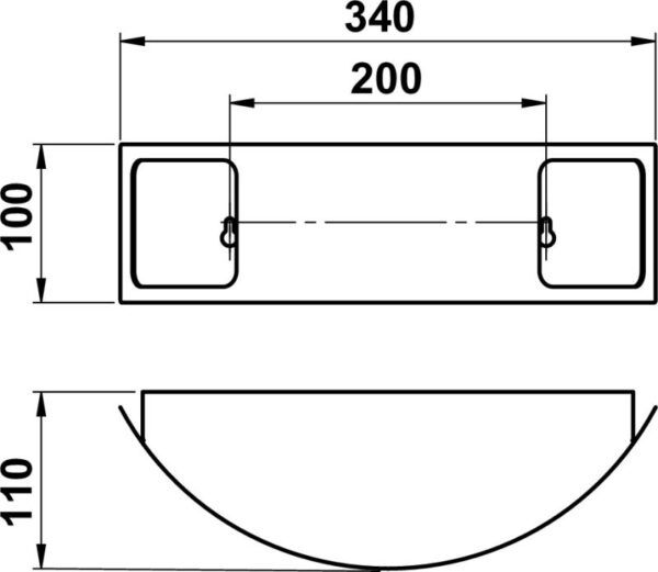 Newspaper holder Stainless steel Dimensioned drawing Article 690744