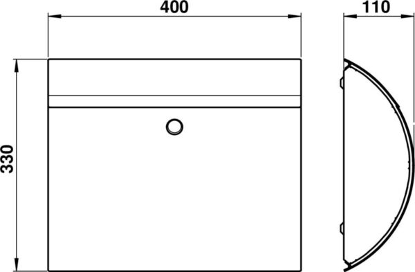 Mailbox Stainless steel Dimensioned drawing Article 690771