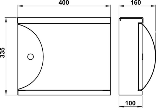 Mailbox Stainless steel Dimensioned drawing Article 690789