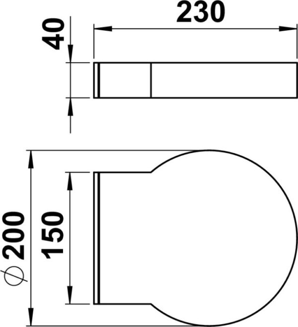 Wandleuchte Maßzeichnung Artikel 620290, 660290, 680290, 690290