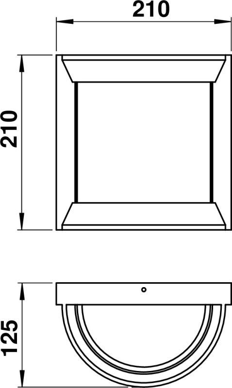 Wall and ceiling light Dimensioned drawing Article 666288, 686288, 696288