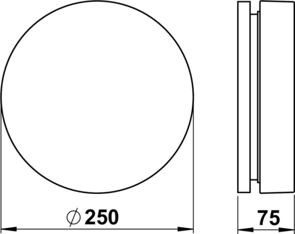 Wand- und Deckenleuchte Maßzeichnung Artikel 626308, 666308, 686308, 696308