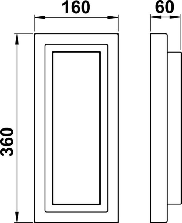 Wall and ceiling light Stainless steel Dimensioned drawing Article 696418