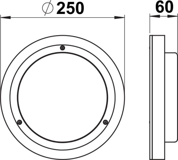 Wall and ceiling light Dimensioned drawing Article 626421, 666421, 686421, 696421