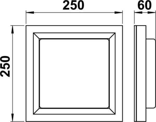 Wall and ceiling light Dimensioned drawing Article 626422, 666422, 686422, 696422