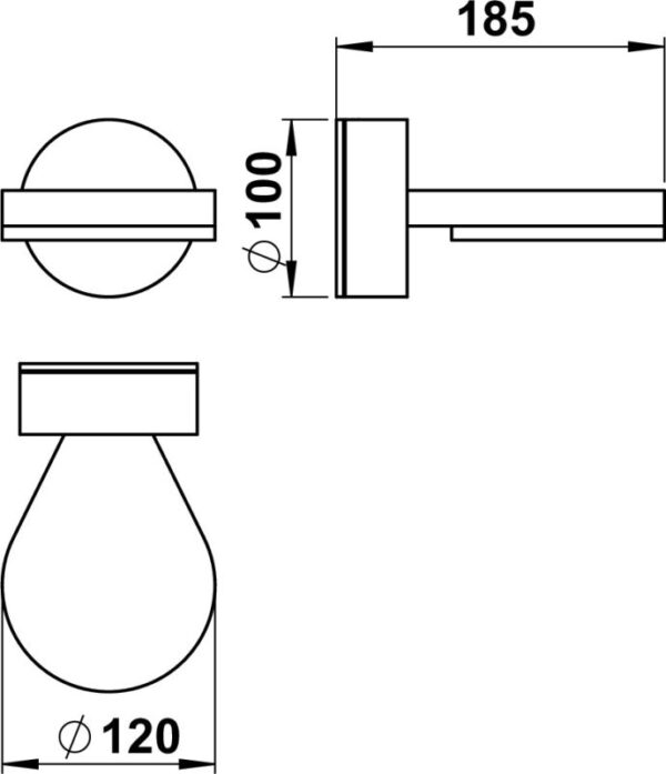 Wall light Dimensioned drawing Article 620230, 660230, 680230, 690230