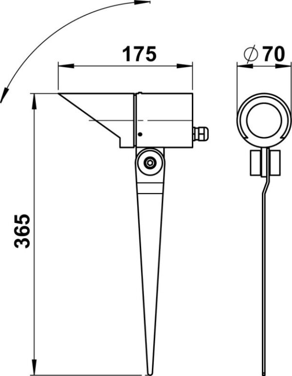 Spit lamp Anthracite Dimensioned drawing Article 622395
