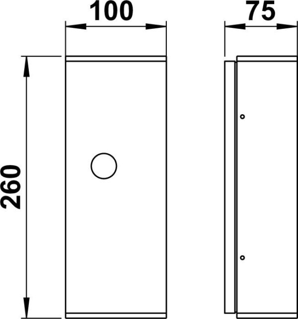 Wall floodlight Dimensioned drawing Article 622490, 662490, 682490, 692490