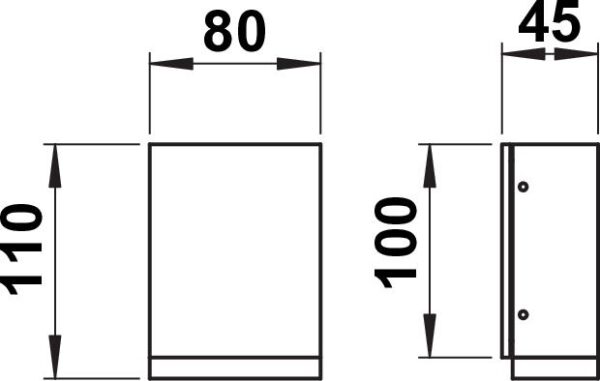 Wall light Dimensioned drawing Article 620325, 660325, 680325, 690325